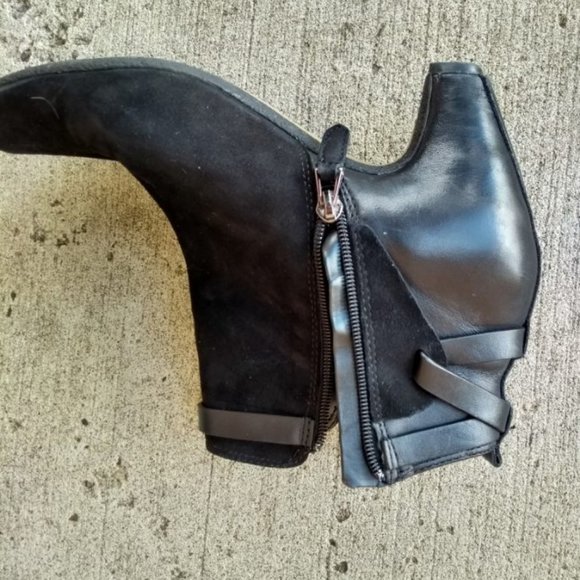 Sam Edelman Black Leather Heel Booties-Sz 8.5 - Picture 5 of 7